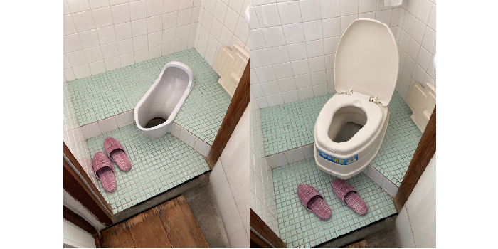 和式トイレ　→　洋式トイレ